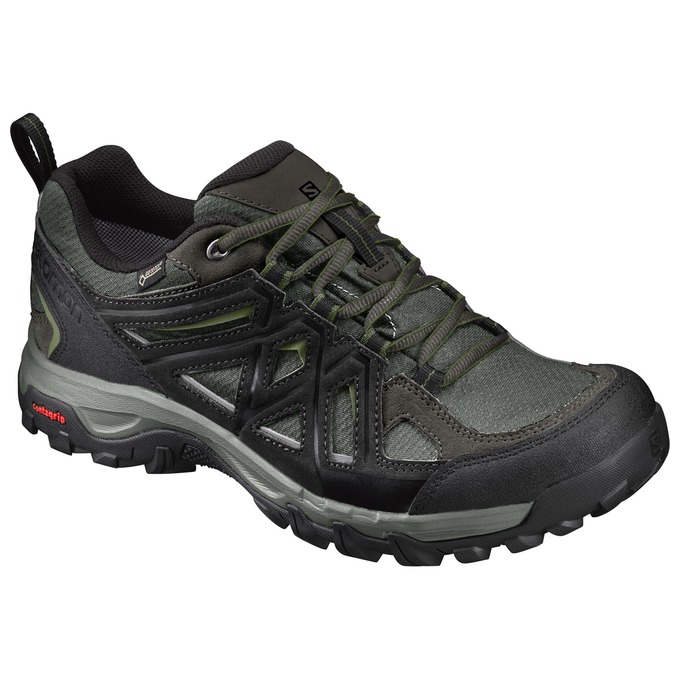 Chaussures De Randonnée Salomon Homme Vert Olive / Noir - Salomon EVASION 2 GTX® - France (4928-ZCKL